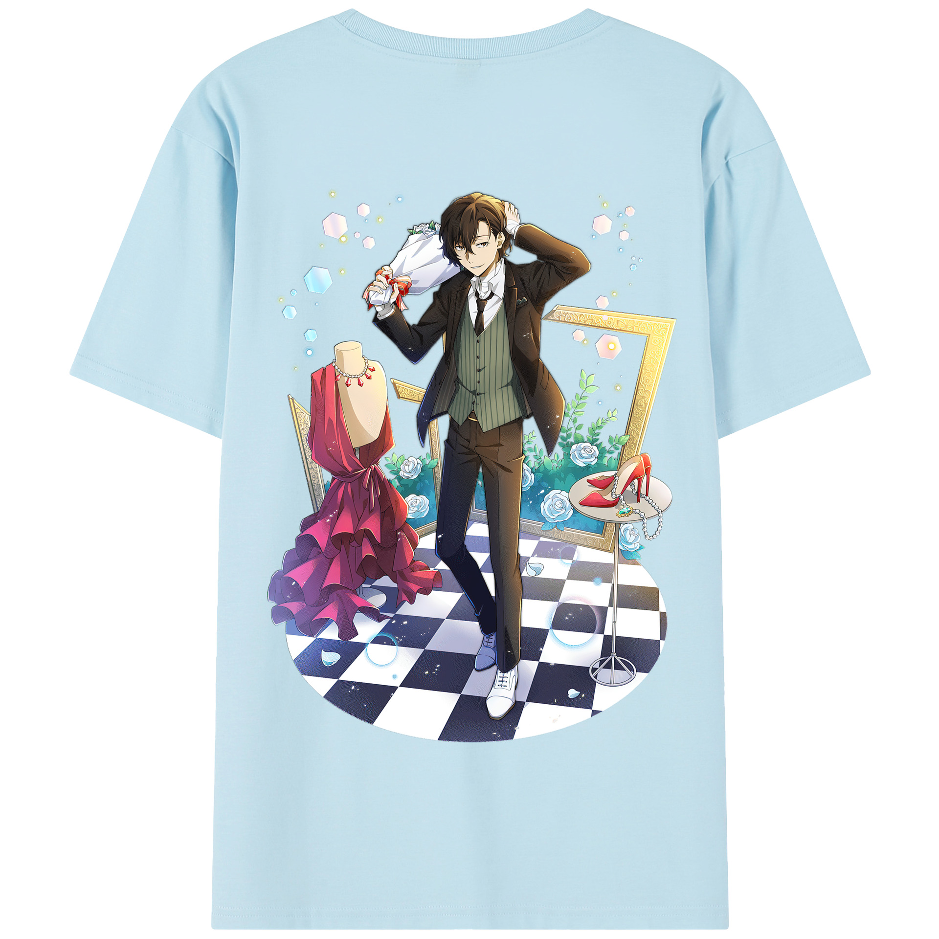 （画像用） 文豪ストレイドッグス Bungo Stray Dogs 綿100％半袖Tシャツ（背面プリント）